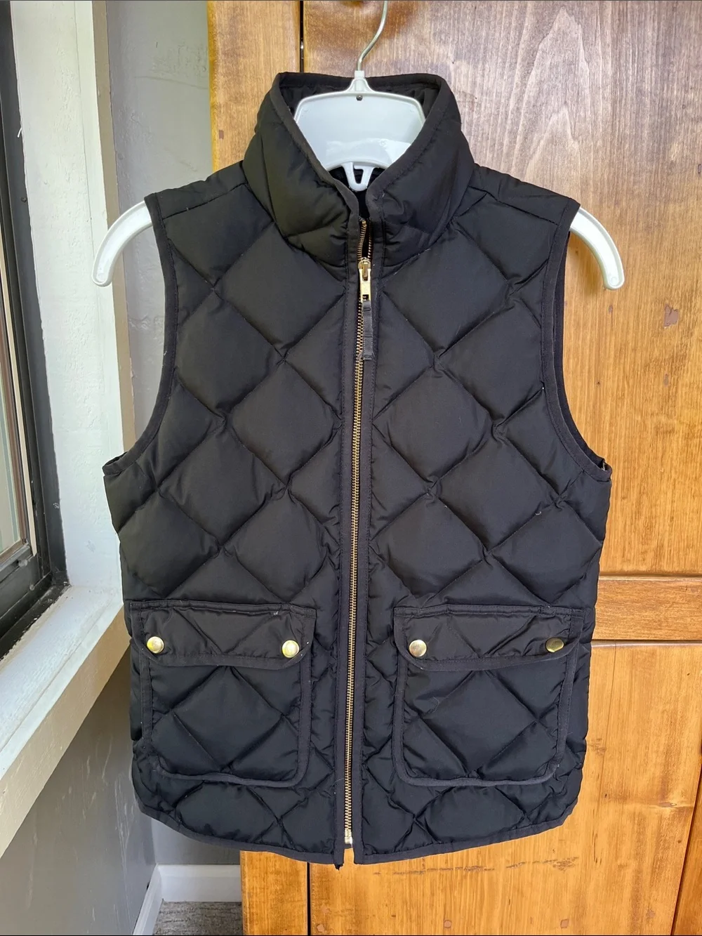 J Crew XS Quilted Down Puffer Vest - Black